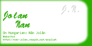 jolan nan business card